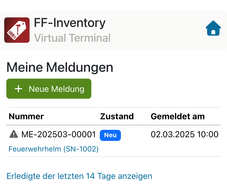Meine Meldungen im Virtual Terminal