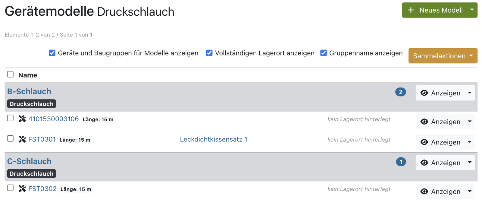 Das hervorgehobene Meta-Feld als Etikett in der Geräteliste