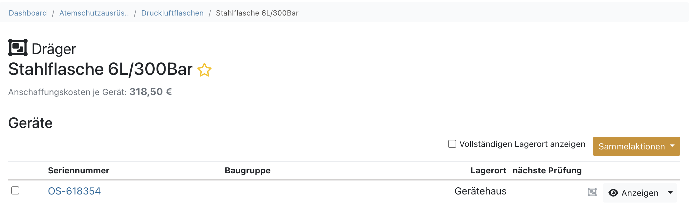 Aus einem Pool entnommenes Gerät